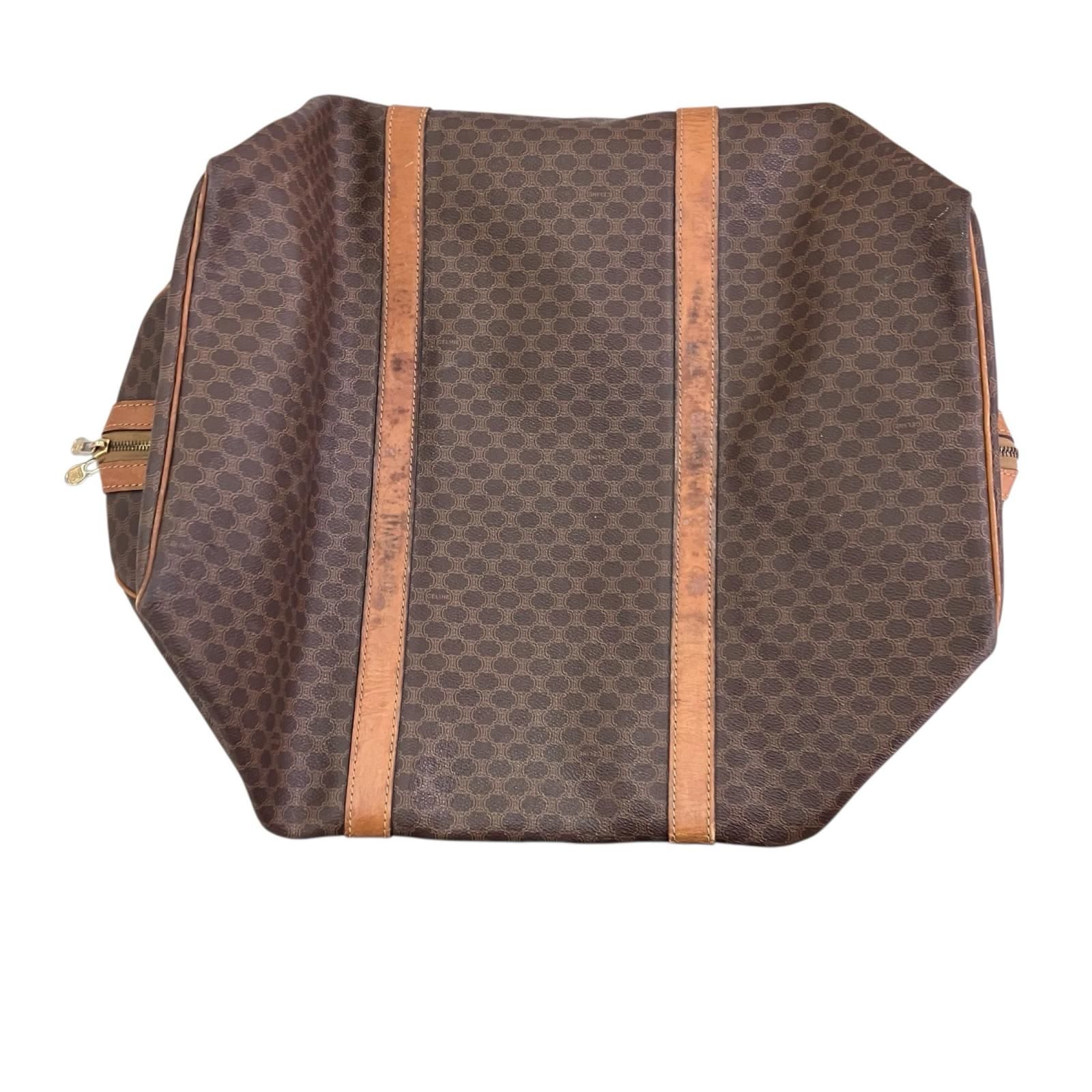 【CELINE】ボストンバッグ　マカダム柄　PVC ダークブラウン. CELINE】ボストンバッグ マカダム柄 PVC ダークブラウン