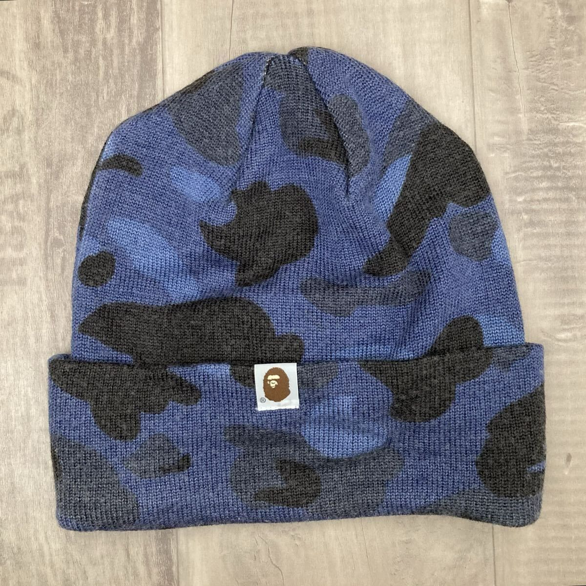 Blue Camo ツバ付き ニット帽 a bathing ape BAPE beanie knit cap