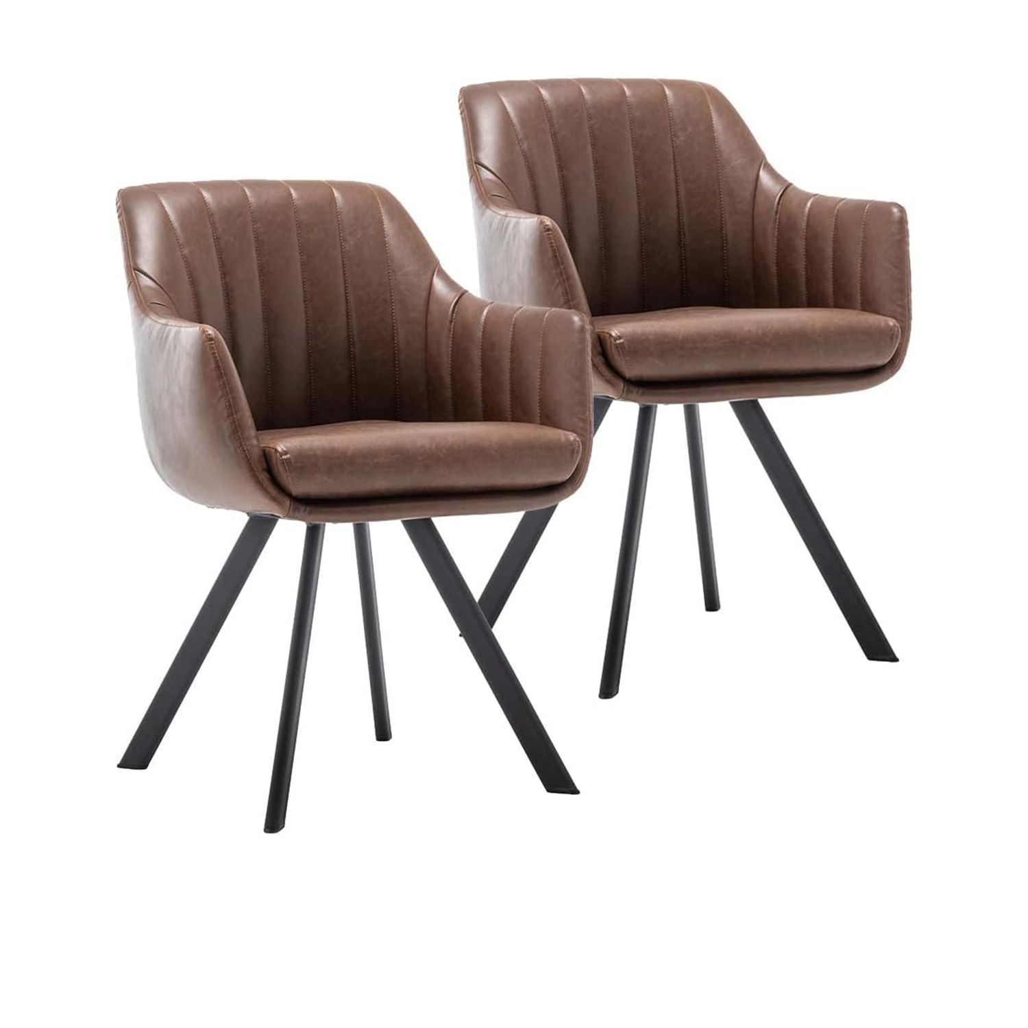 Amazonブランド Movian John ダイニングチェア 2脚セット ダーク