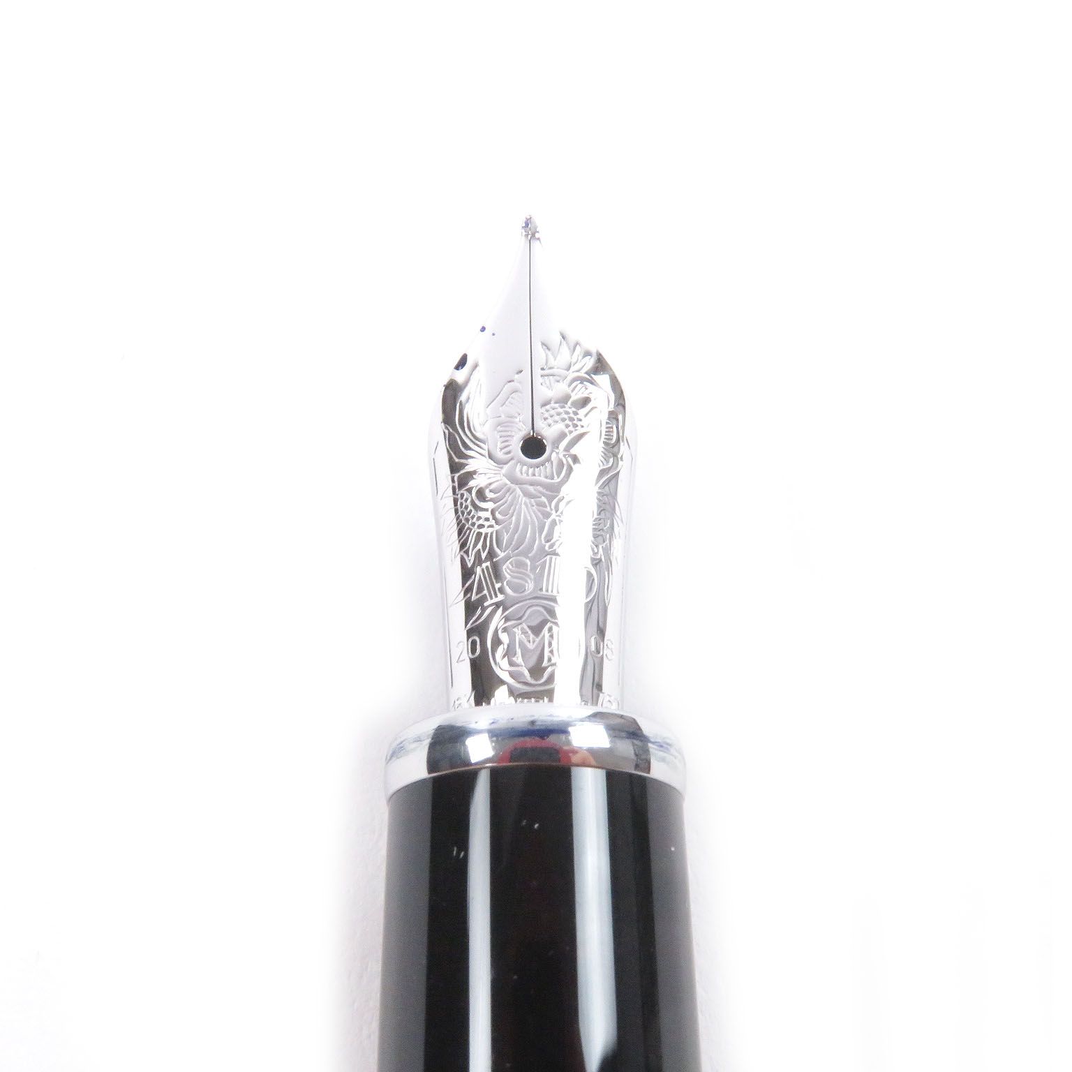  モンブラン 作家シリーズ 2008 ジョージ･バーナード･ショー ペン先18 K Mニブ ストライプ柄 キャップ式 万年筆 シルバー グリーン ドイツ製 メンズ 万年筆 万年筆 インク