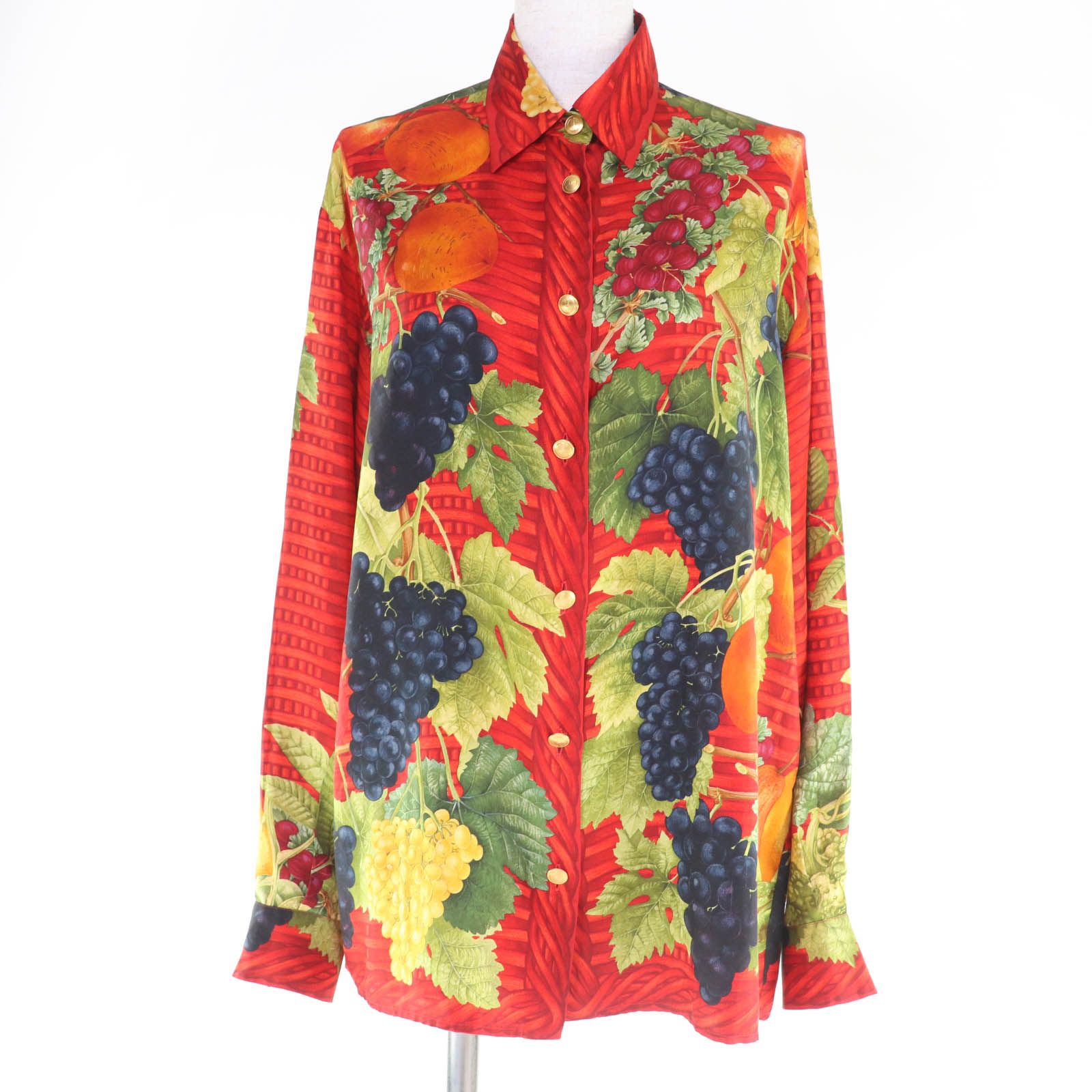 極美品☆GUCCI グッチ シルク100％ トムフォード期 フルーツ総柄