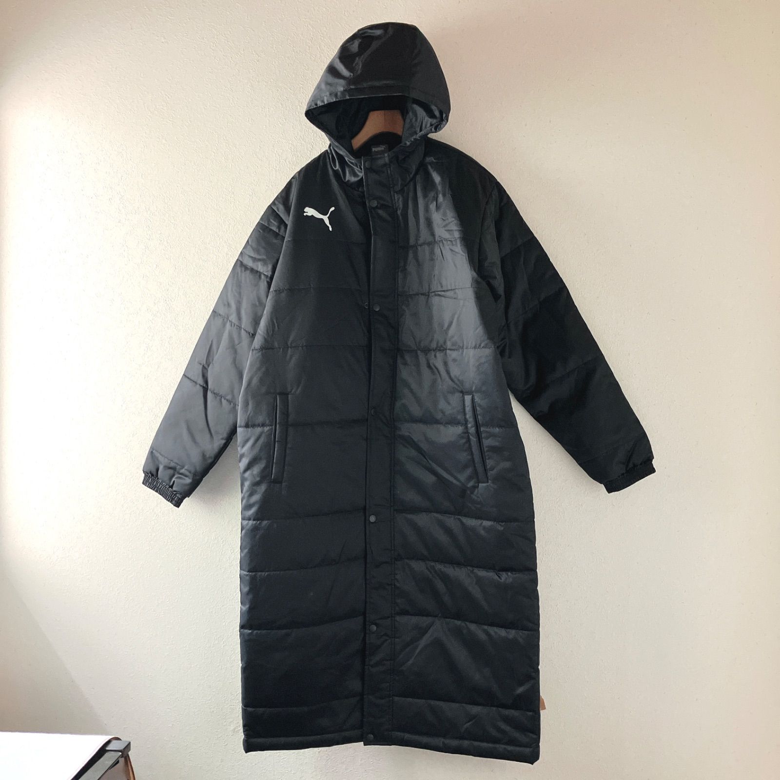 PUMA ベンチコート メンズ XL ブラック 中綿 ロングコート フード付き