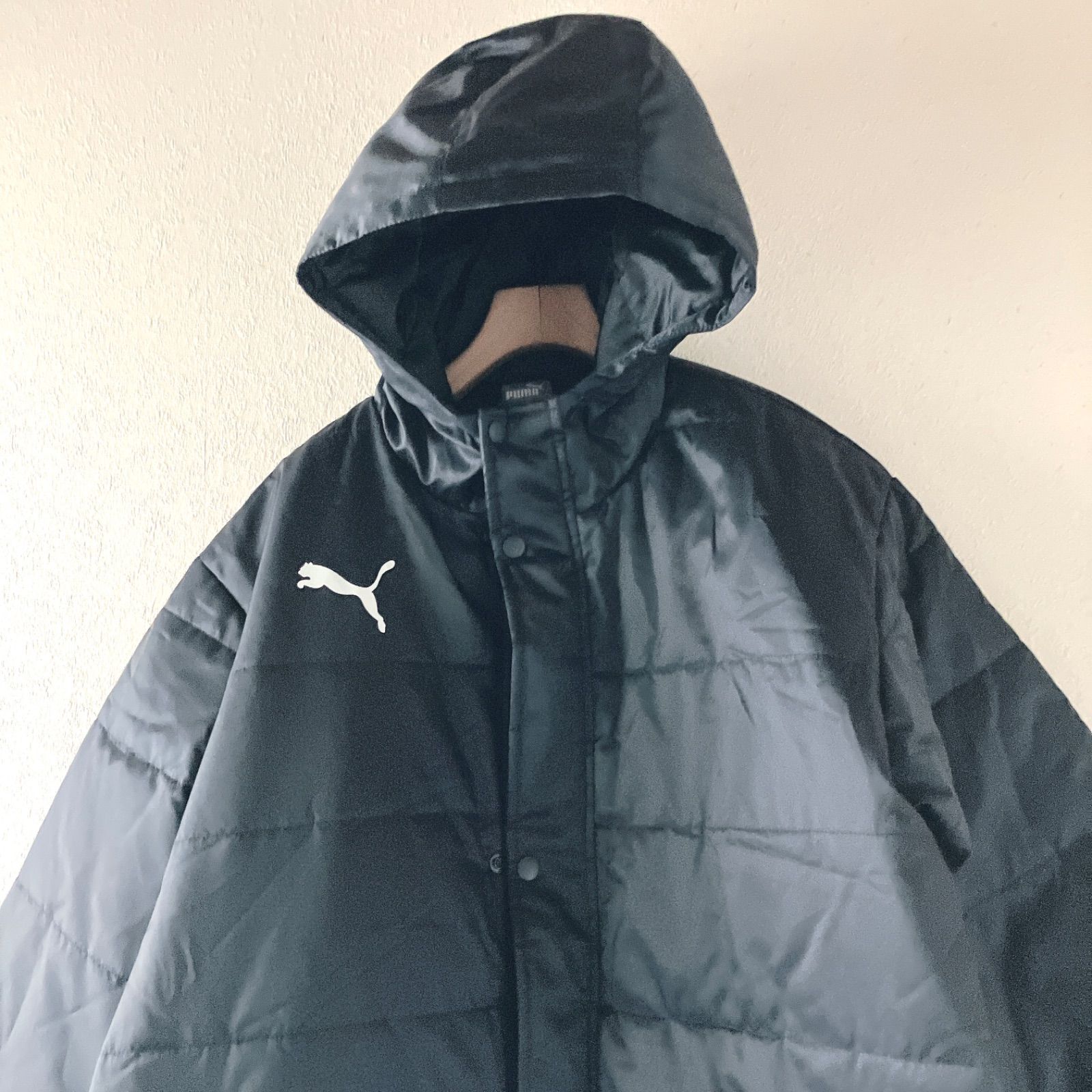 PUMA ベンチコート メンズ XL ブラック 中綿 ロングコート フード付き