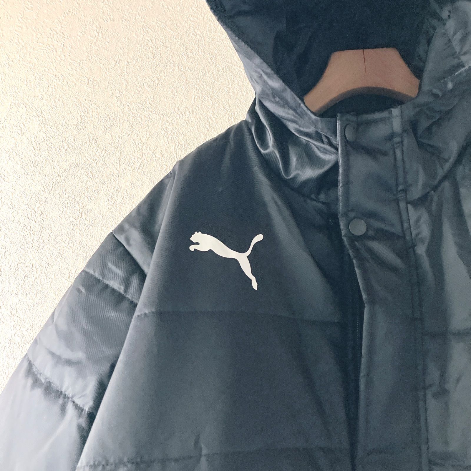 PUMA ベンチコート メンズ XL ブラック 中綿 ロングコート フード付き