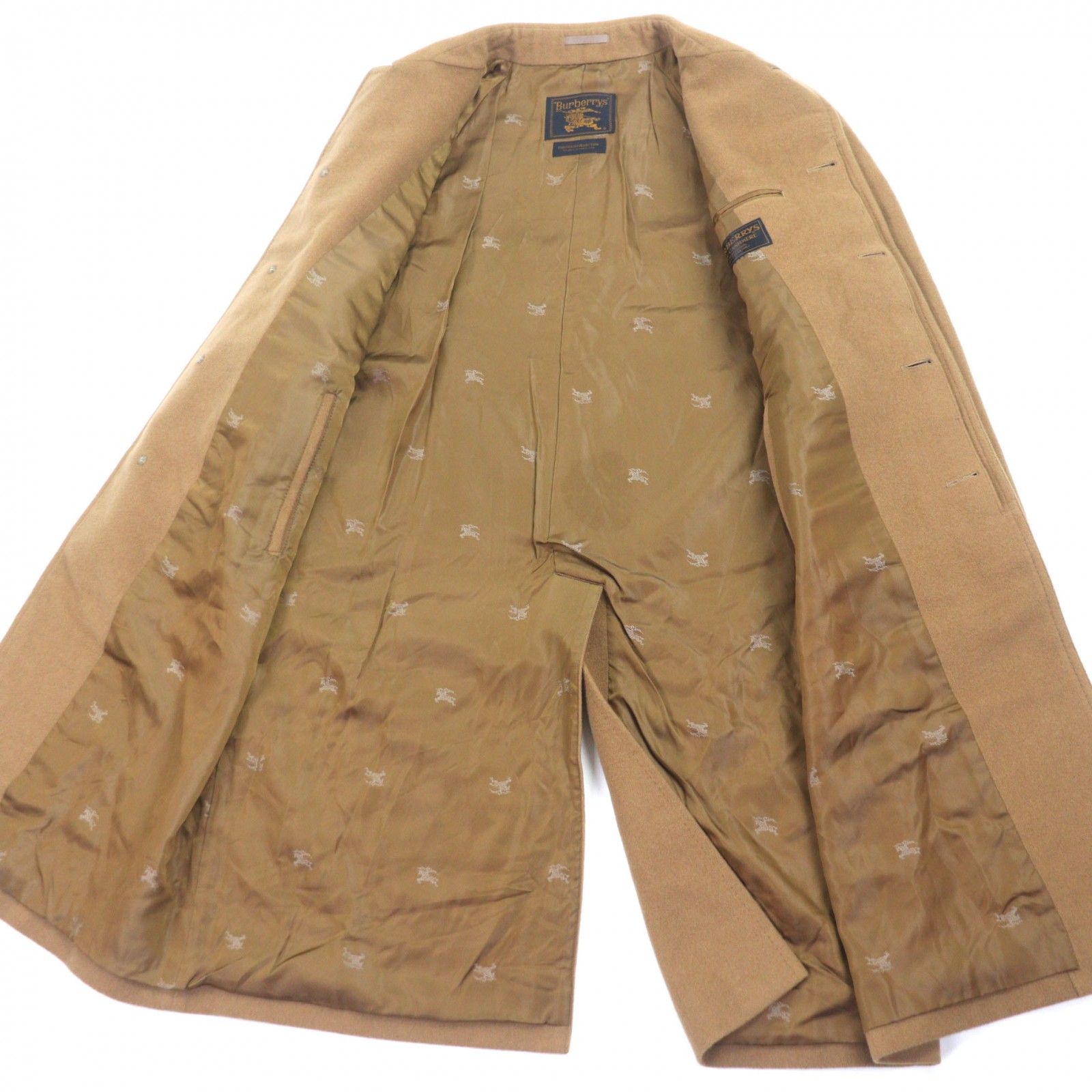 美品▽Burberrys バーバリー ヴィンテージ カシミヤ100% 比翼仕立て