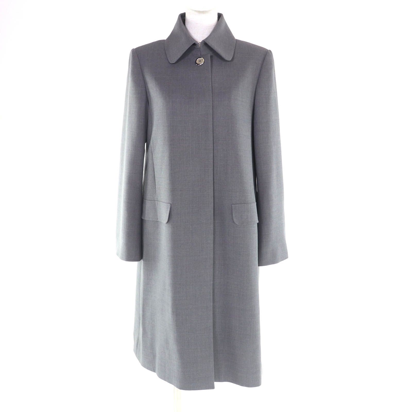 美品　foxyフォクシー　ダブルフェイス ウール　ロング　ジレ　ベルト　グレー FOXEY（フォクシー） 美品 foxyフォクシー ダブルフェイス ウール