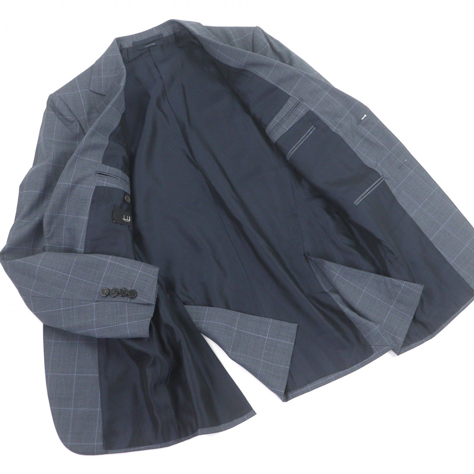 極美品□Dunhill ダンヒル ウール100％ 裏地シルク混 チェック柄