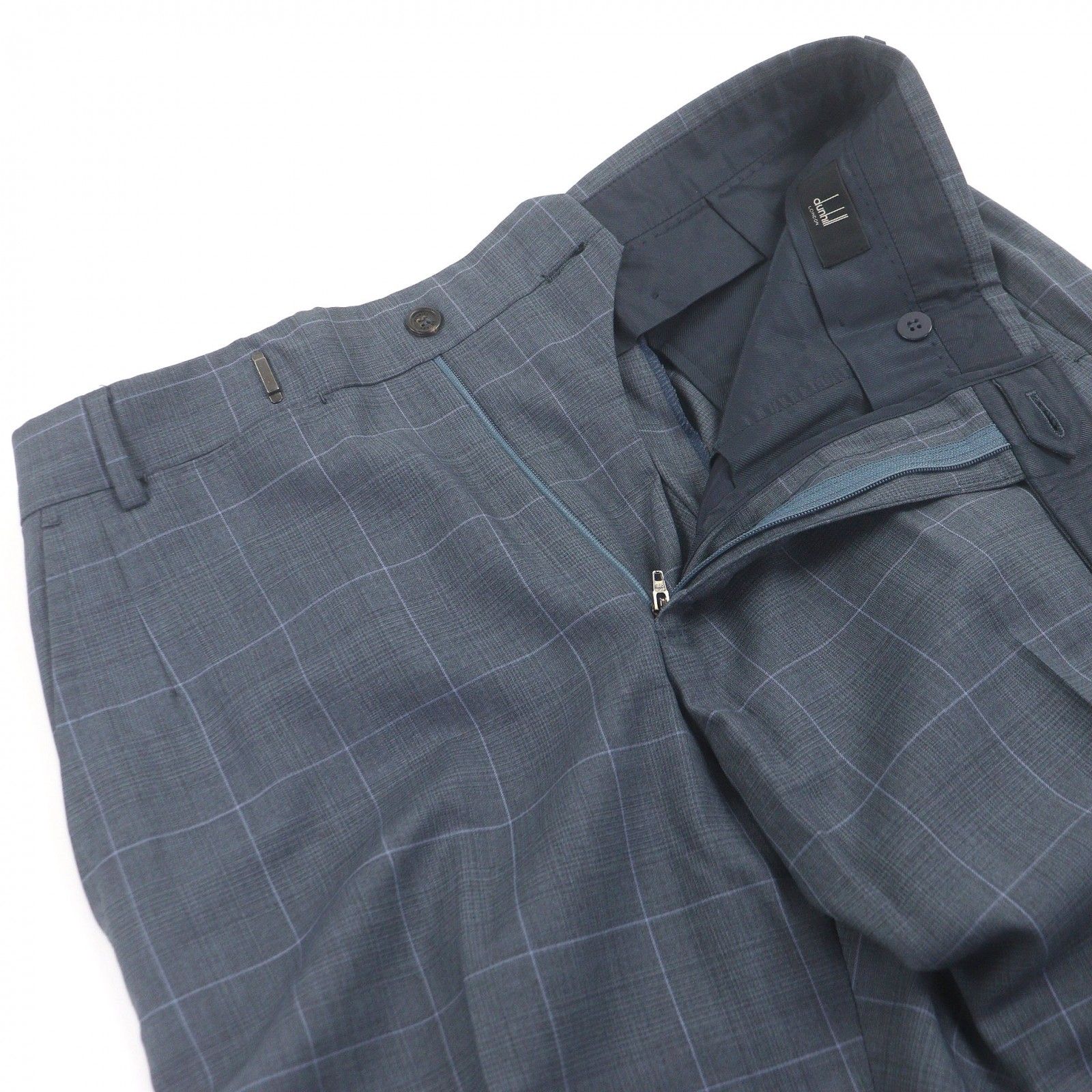 極美品□Dunhill ダンヒル ウール100％ 裏地シルク混 チェック柄