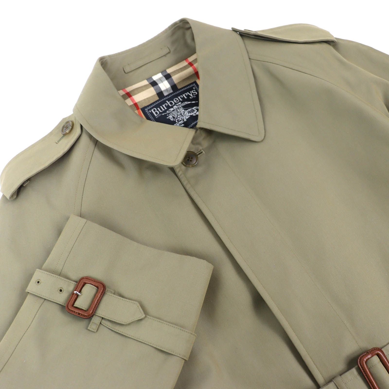 極美品△Burberrys バーバリー ヴィンテージ コットン100％ 裏地ノバ
