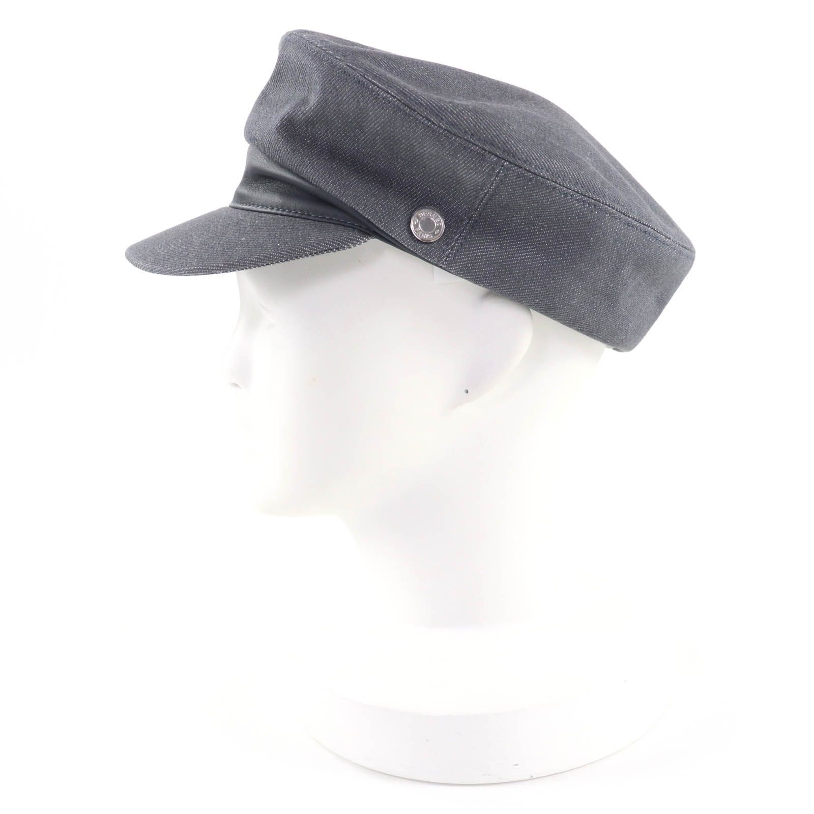 HERMESキャスケットグレー58新品未使用 未使用品☆HERMES エルメス コットン100％ シルバー金具 セリエ金具