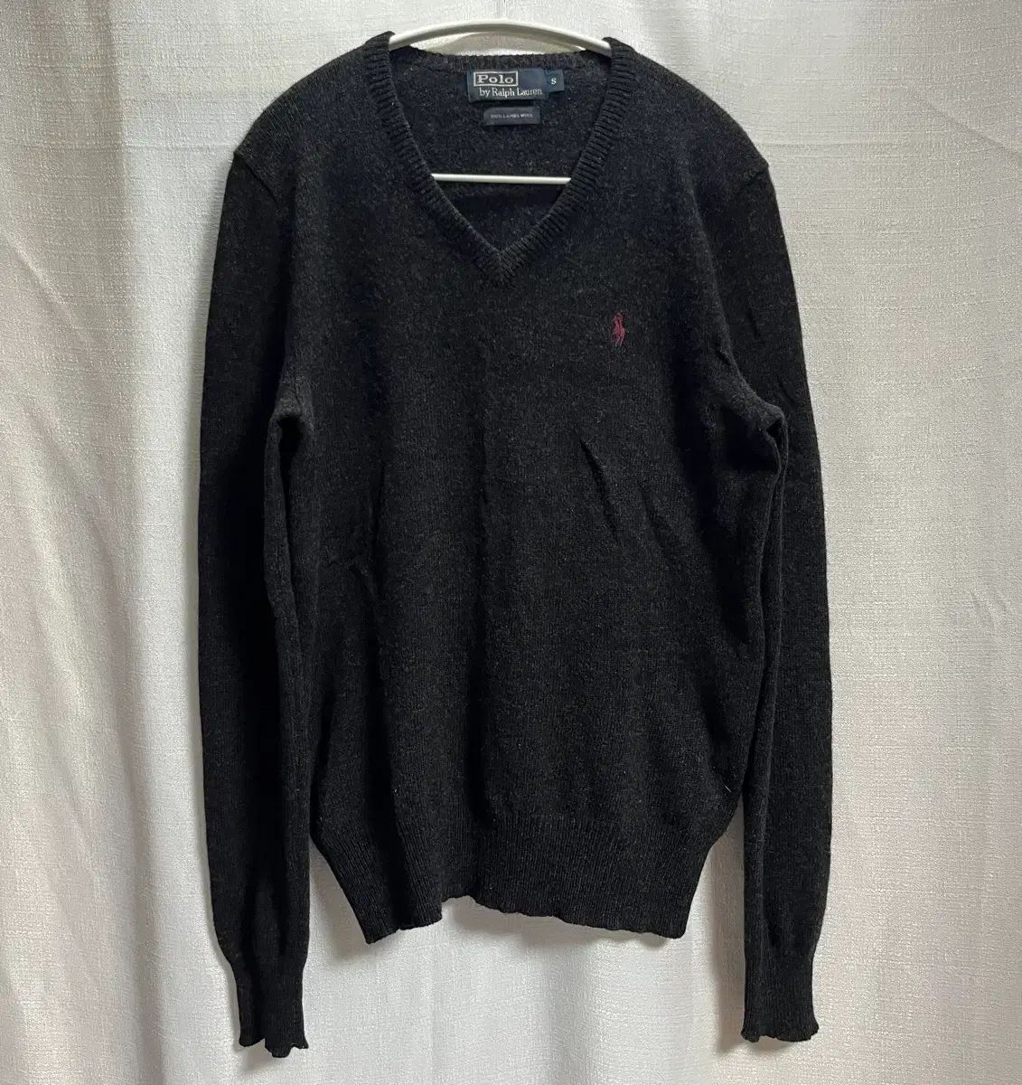 ポロラルフローレン ラムウール Vネック ニット ブラック S - メルカリ
