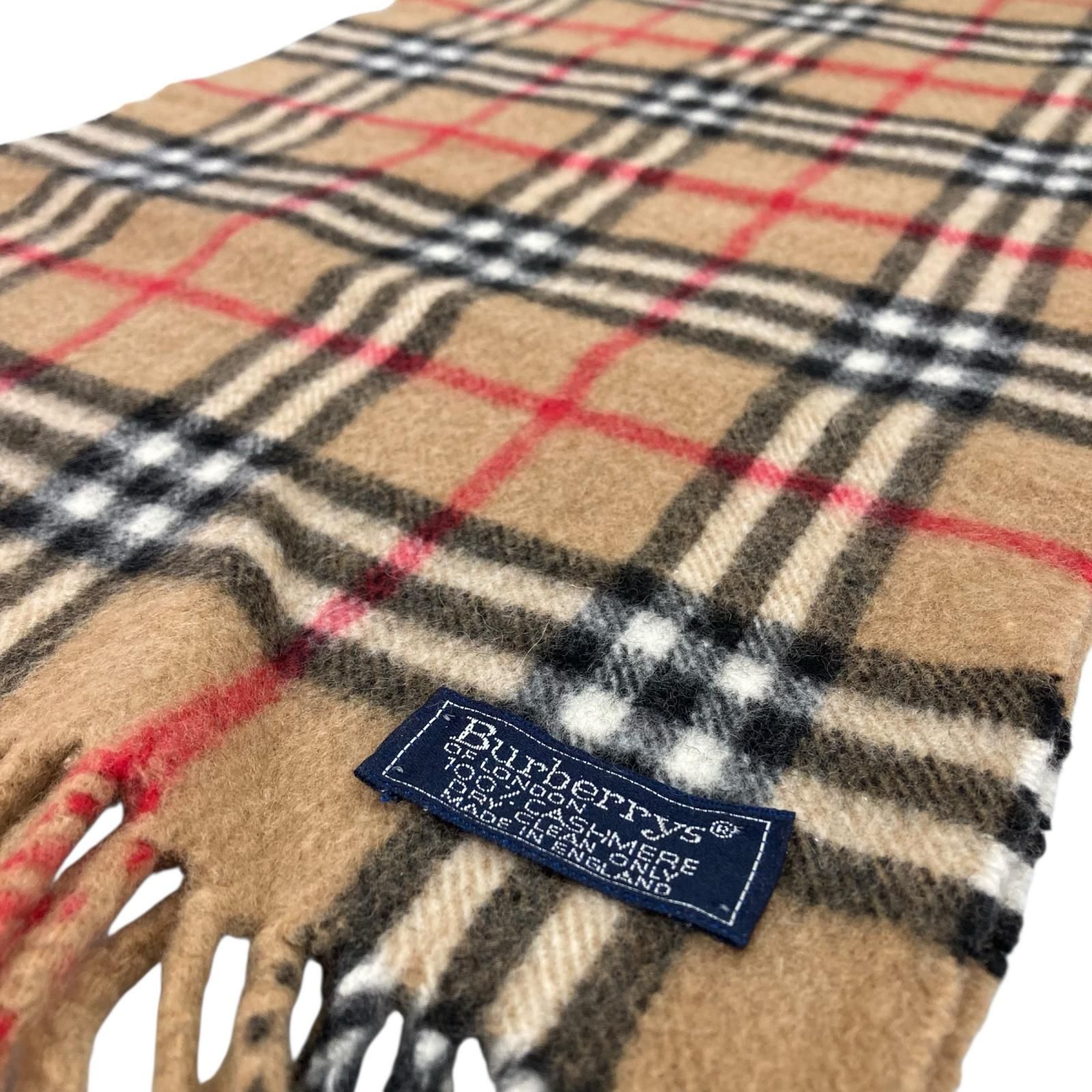 180053 BURBERRY バーバリー カシミヤ100% 英国製 ノバチェック