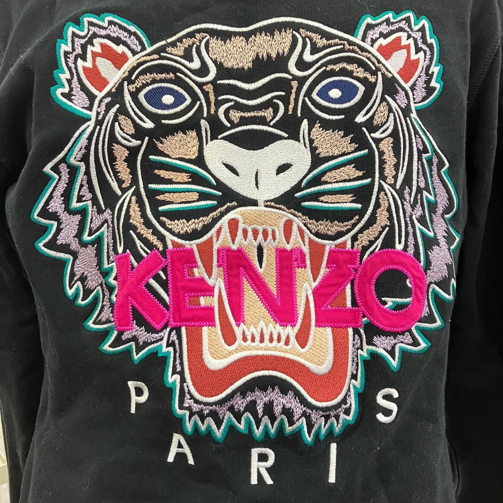 186000 KENZOケンゾー タイガー刺繍ブラックトレーナー XL - メルカリ