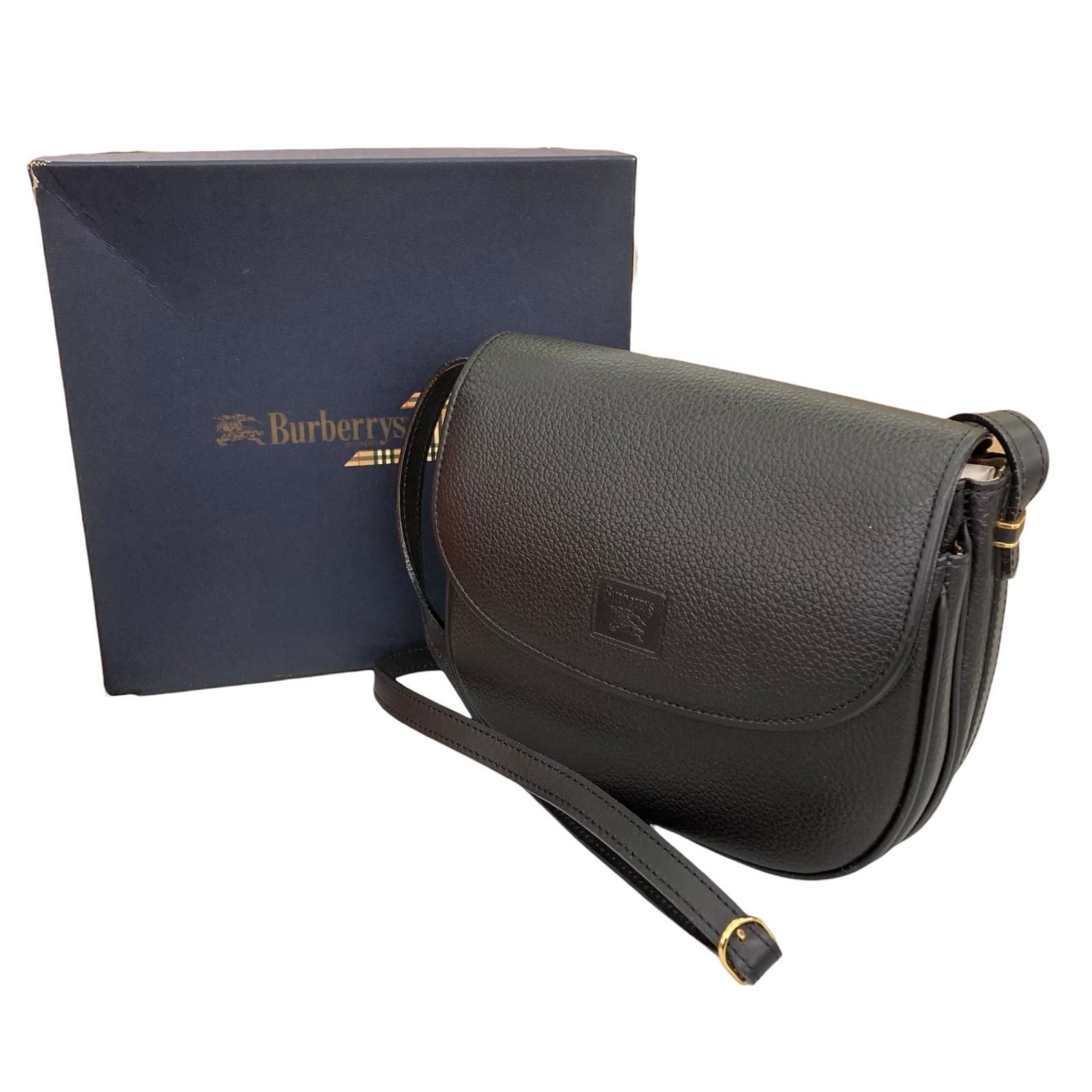 180053 BURBERRY バーバリー レザー ショルダーバッグ ブラック 【公式 180053 BURBERRY バーバリー レザー ショルダーバッグ ブラック 【公式