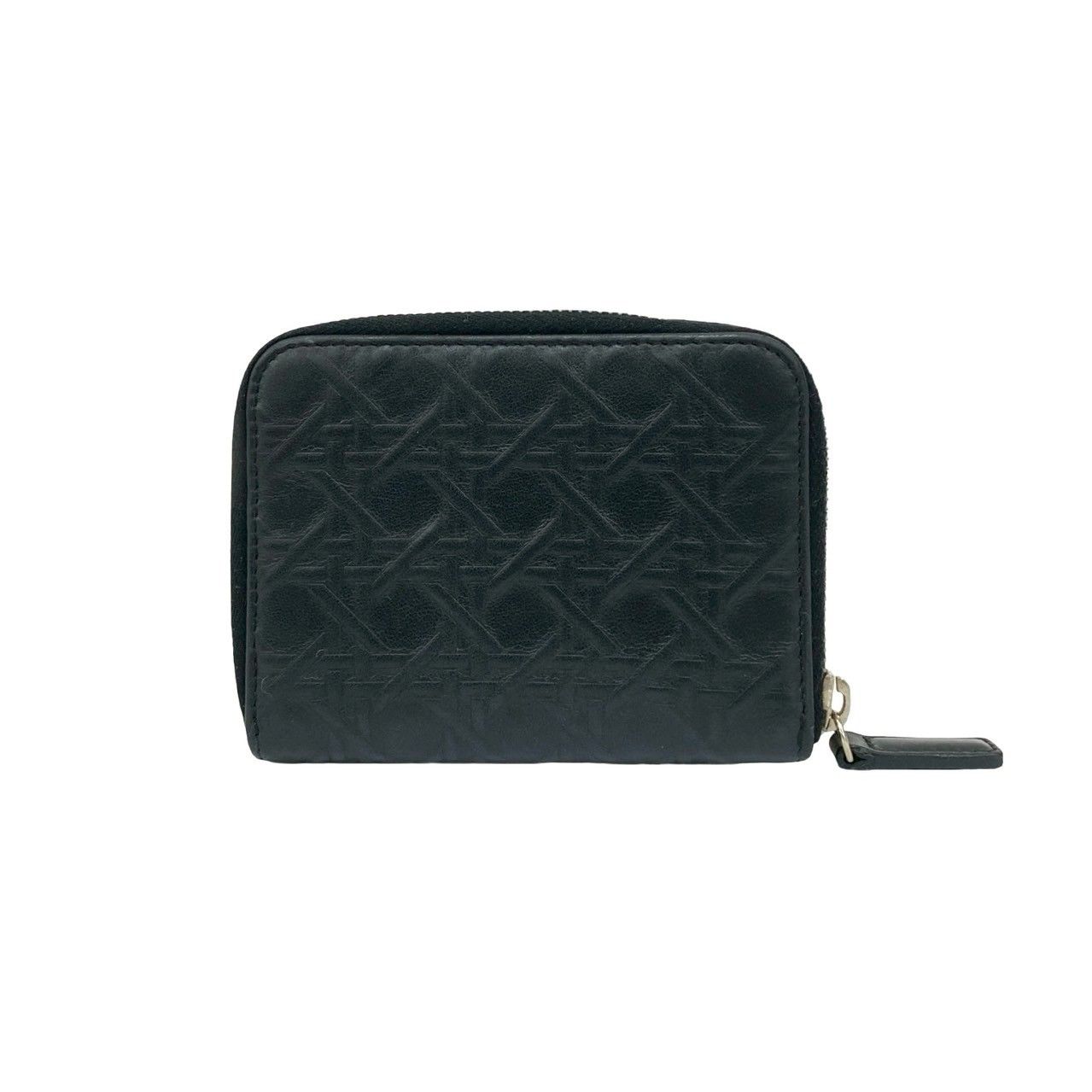 極 美品 Christian Dior ディオール ロゴ 金具 レザー 本革 ラウンド 