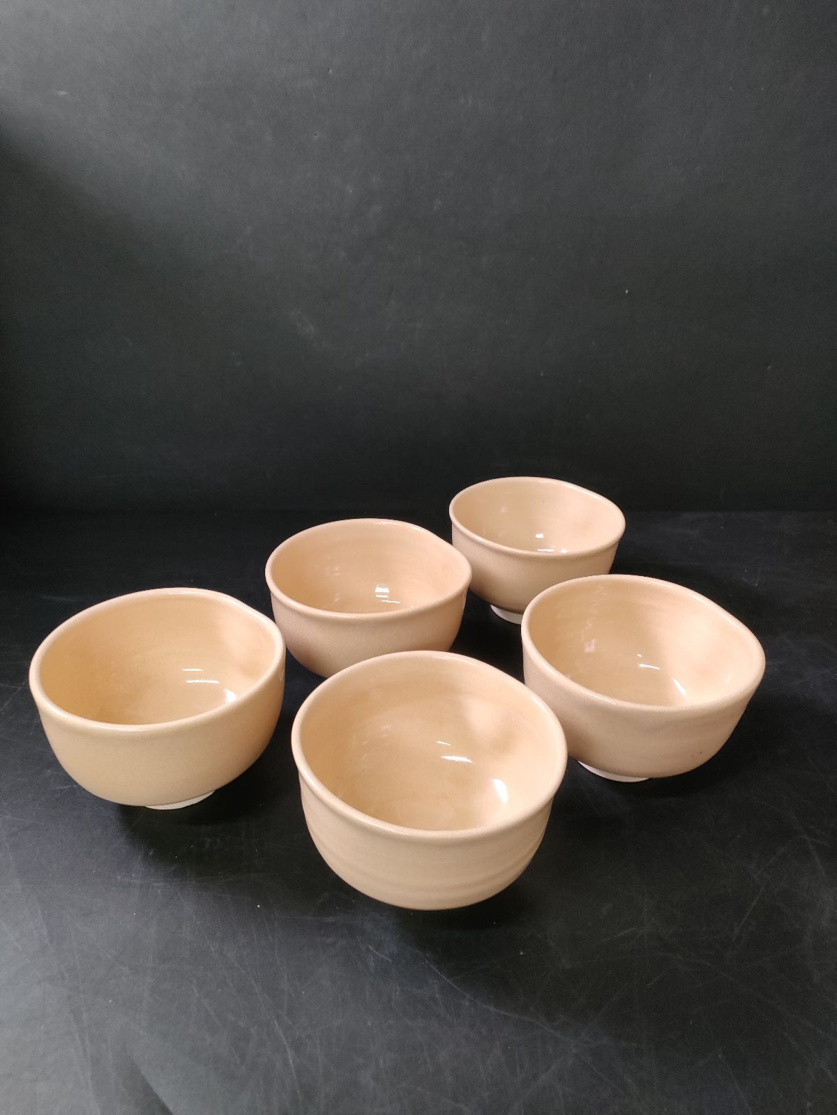 F8-01/萩焼/天鵬山窯造/萩焼向付5客/共箱/骨董/萩焼/数茶碗/小鉢/小皿