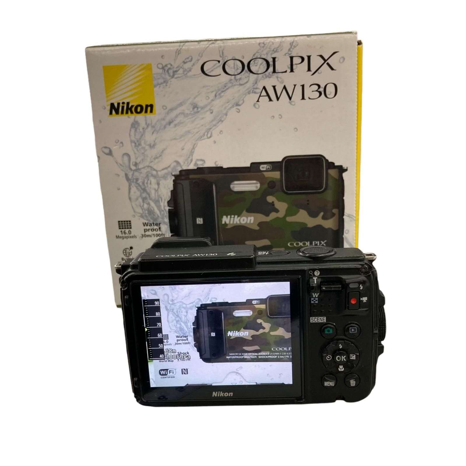 186000 動作確認済み Nikon ニコン COOLPIX AW130 迷彩 - メルカリ