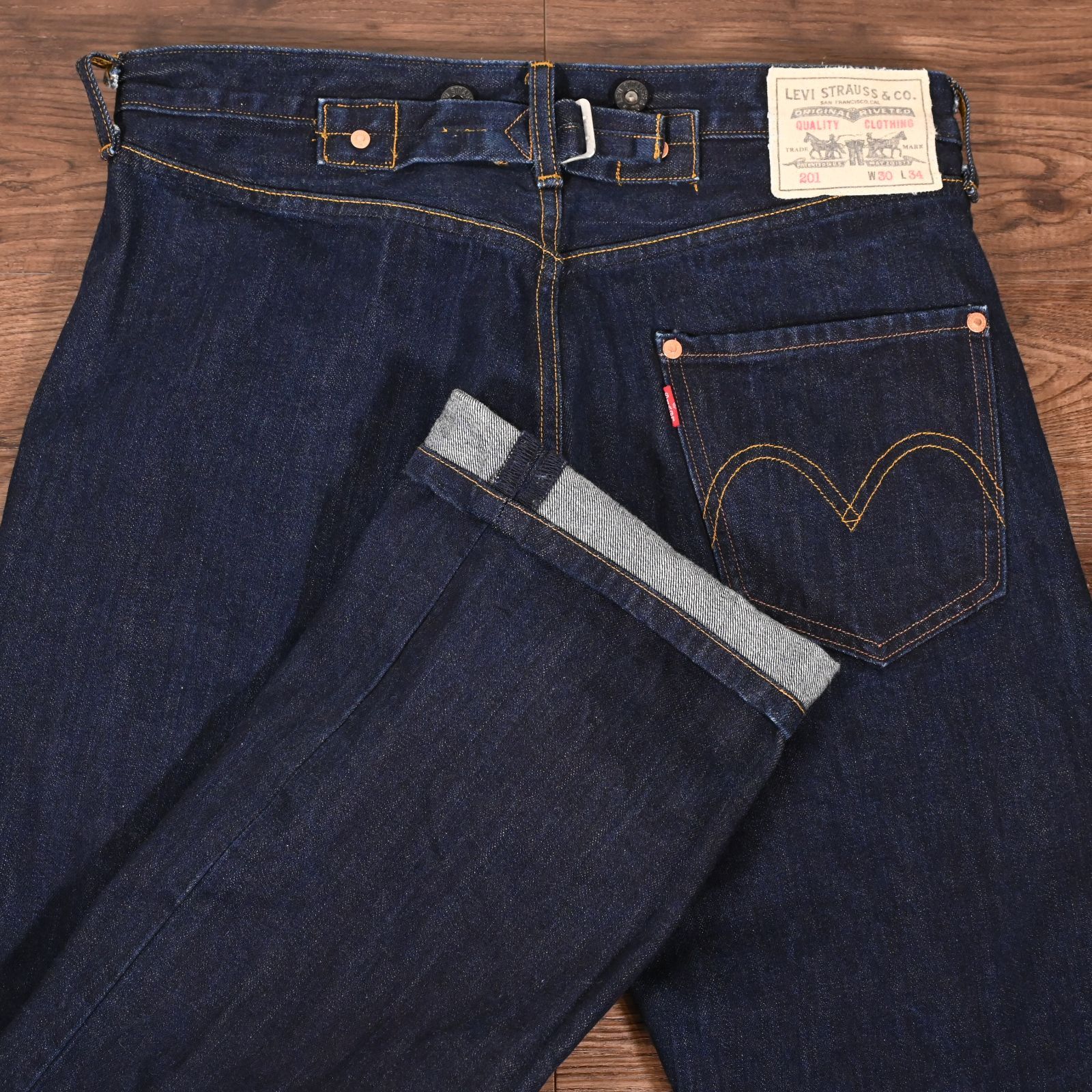 リーバイス LEVIS ジーンズ 201 片ポケット シンチバック サスペンダー