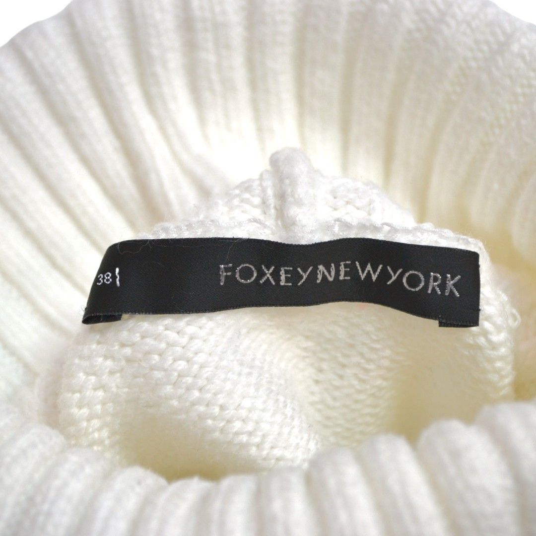 美品】FOXEYフォクシー日本製 コットン混タートルネックニットセーター