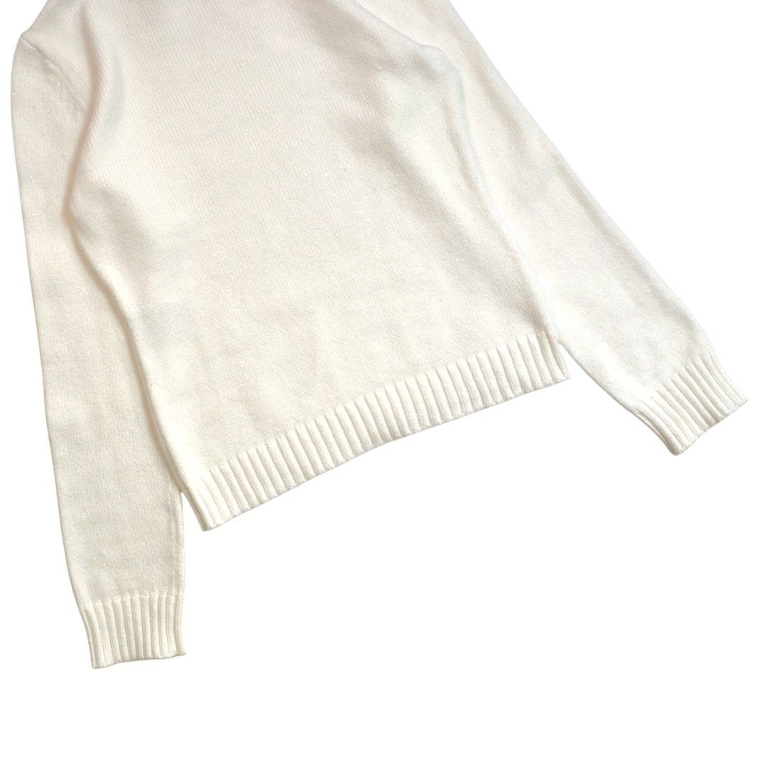 FOXEY フォクシー ウール100% ホワイト タートルネック セーター 38 美品】FOXEYフォクシー日本製 コットン混タートルネックニットセーター