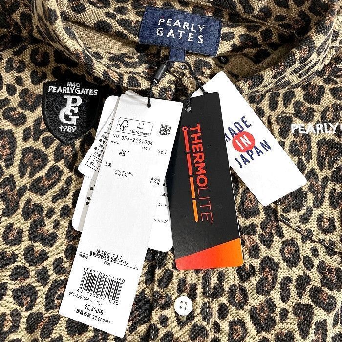 PEARLY GATES パーリーゲイツ 日本製 THERMOLITE 鹿の子 レオパード柄