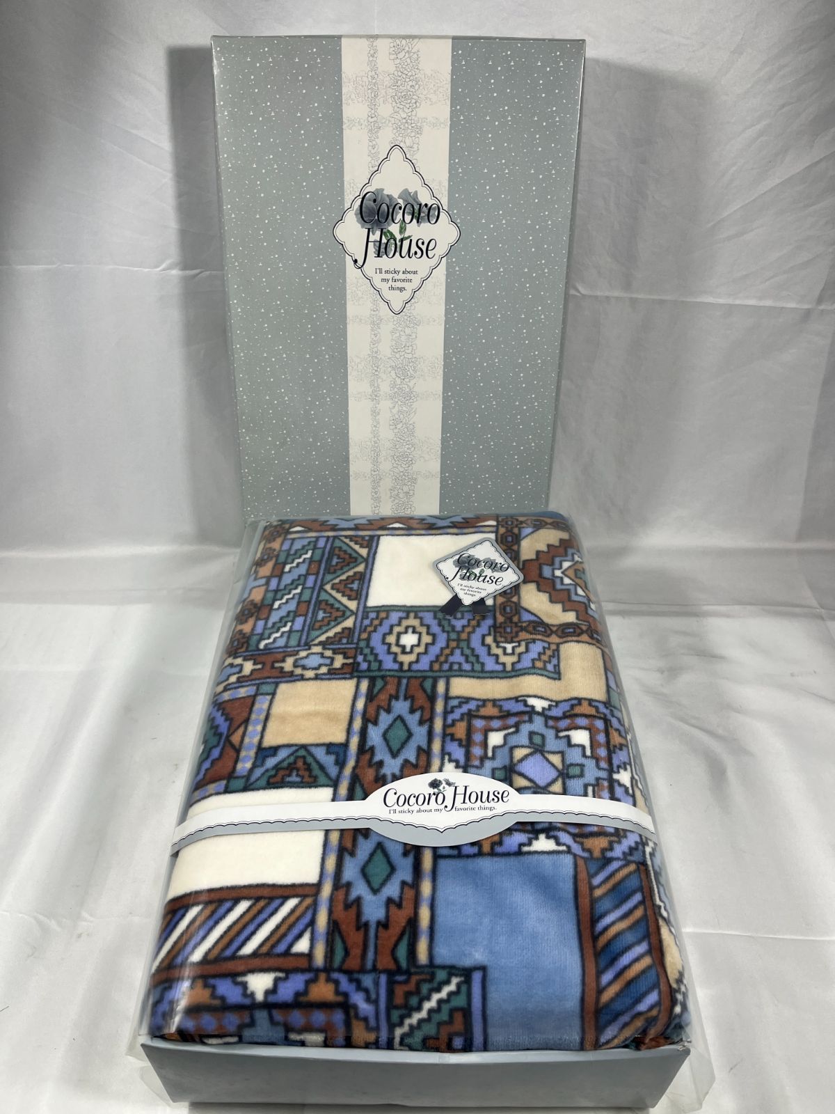 OSAKA NISHIKAWA 西川　Cocoro House　Cotton Ket コットンケット　ベセレア　140cm×200cm　綿100%　2054-90519-20　毛布　コットン　綿　ケット　寝具　布　昭和レトロ　昭和　レトロ