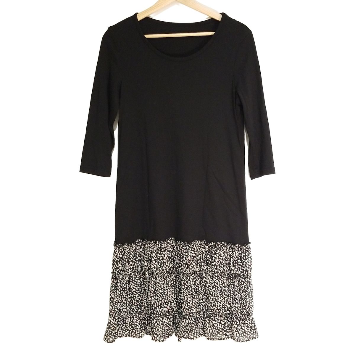 Leilian(レリアン) ワンピース サイズ9 M レディース - 黒×アイボリー