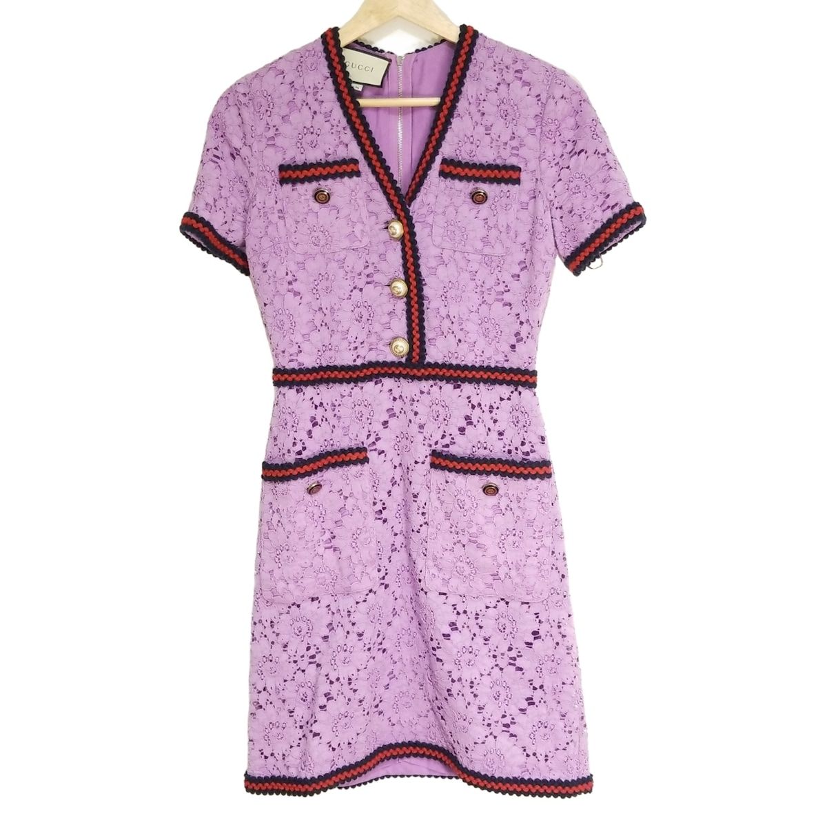GUCCI(グッチ) ワンピース サイズ38 S レディース - 499985 パープル
