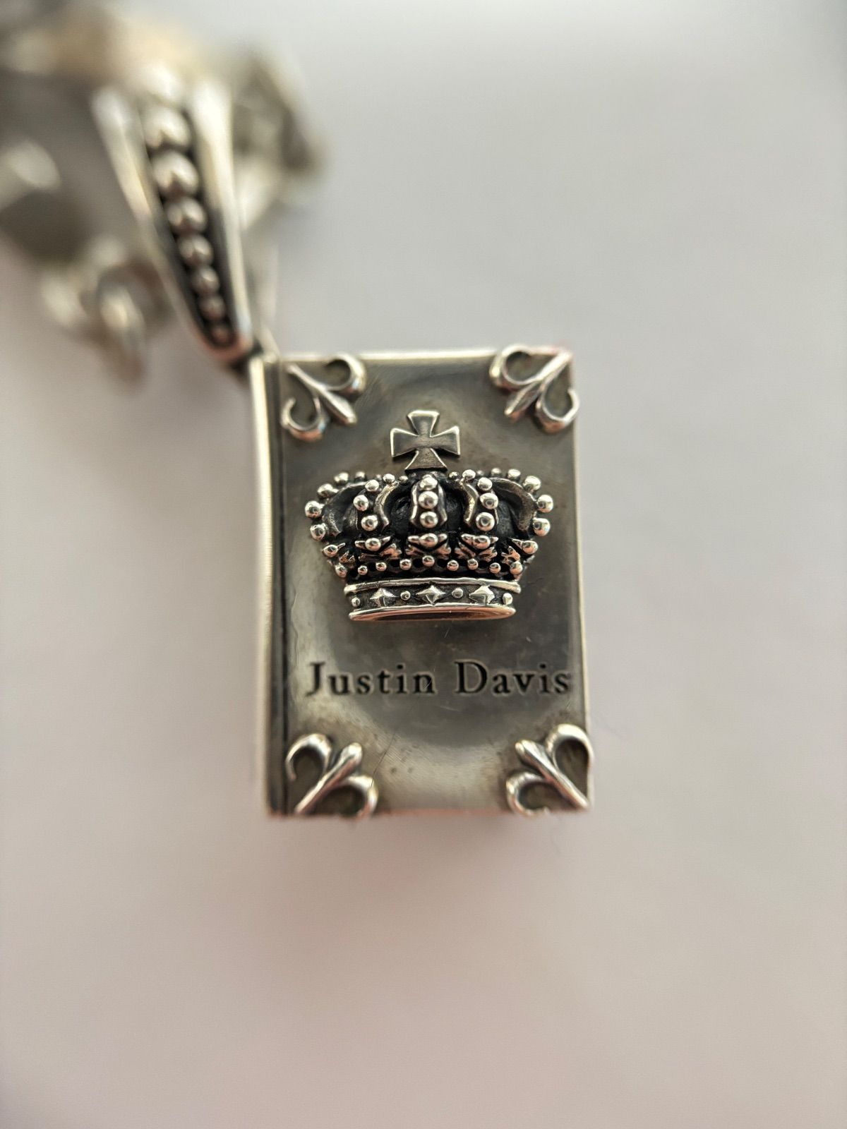 Justin Davis silver 925 銀 ネックレス トップ CURIO 聖書 十字架
