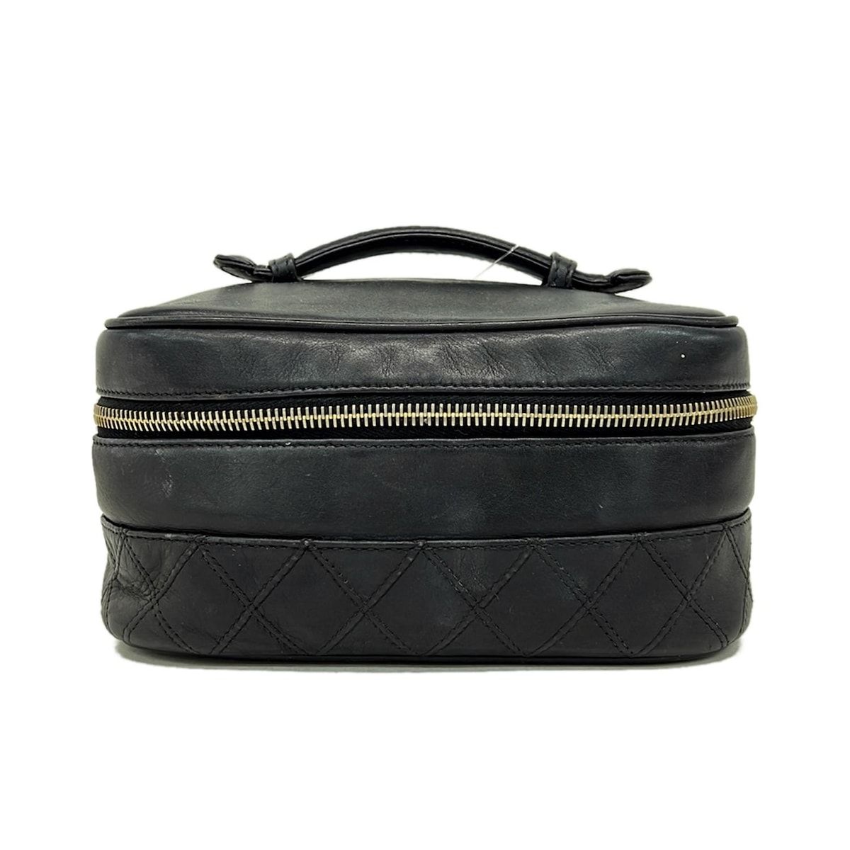 CHANEL(シャネル) バニティバッグ - 黒 ゴールド金具 レザー - メルカリ