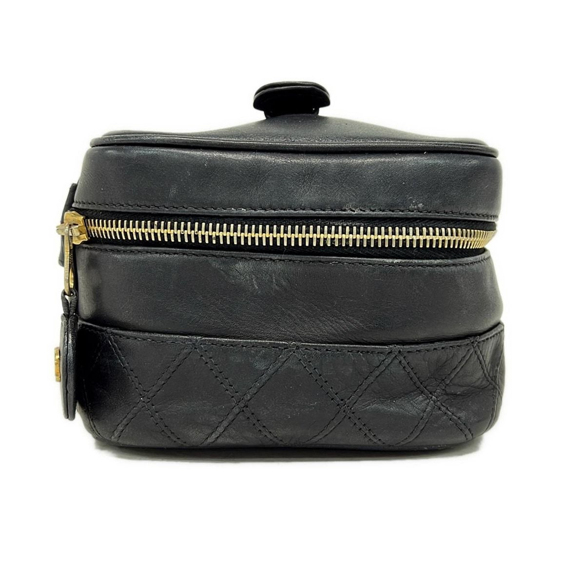 CHANEL(シャネル) バニティバッグ - 黒 ゴールド金具 レザー - メルカリ