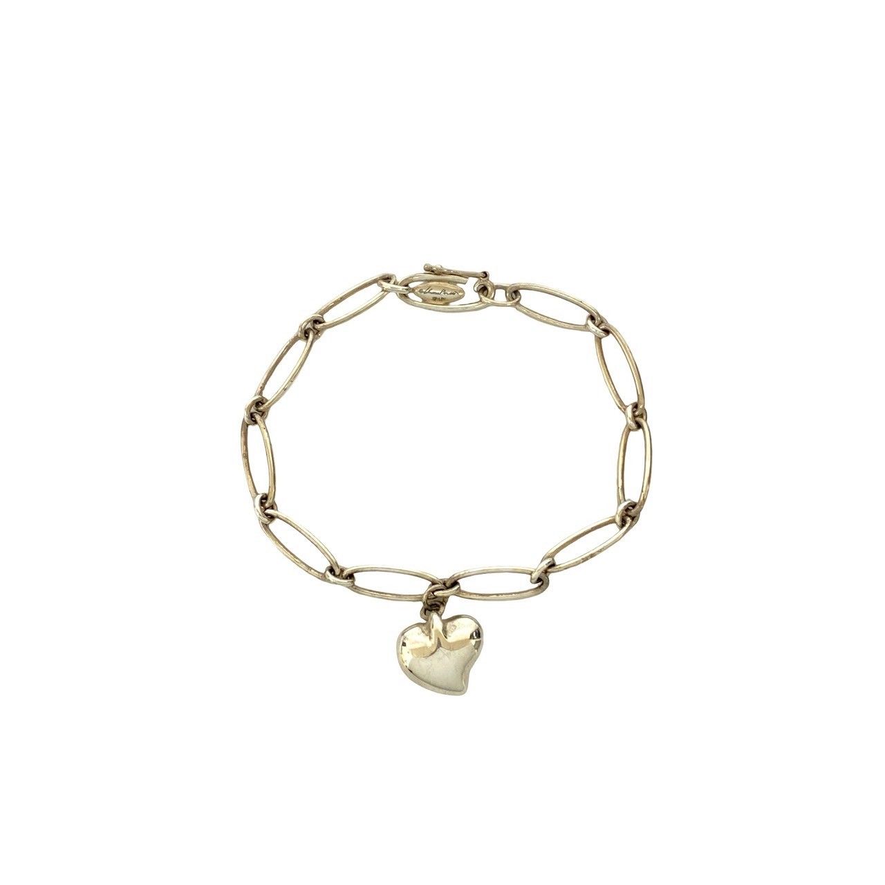 極 美品 箱付 TIFFANY&Co. ティファニー カーブド ハート ブレスレット 