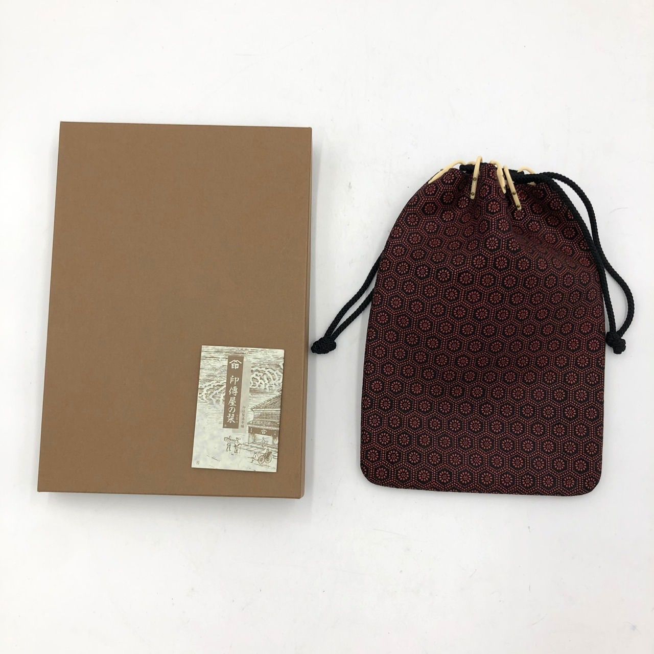 巾着 印 傳 新品未使用 印傳屋 合切袋 信玄袋 甲州印伝 鹿