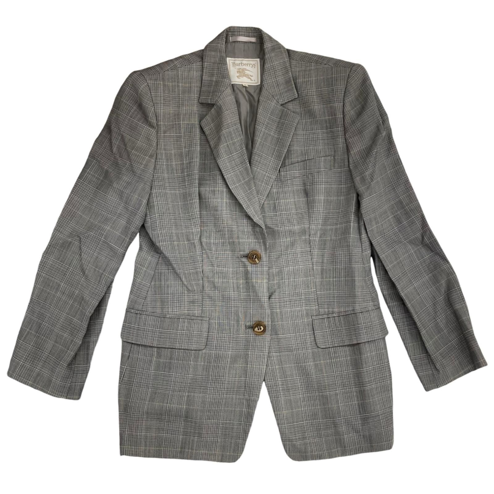 BURBERRY レディース セットアップ スーツ グレー 40 L相当 バーバリー Burberrys L相当 グレースーツ セットアップ 上質ウール