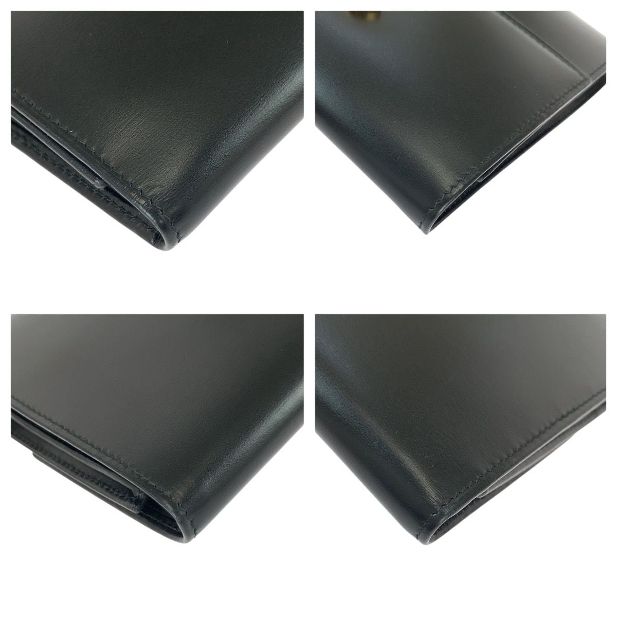 カルティエ　折り財布　パンテール　ゴールドパンサー　レザー　ブラック　美品 カルティエ 折り財布 パンテール ゴールドパンサー レザー ブラック 美