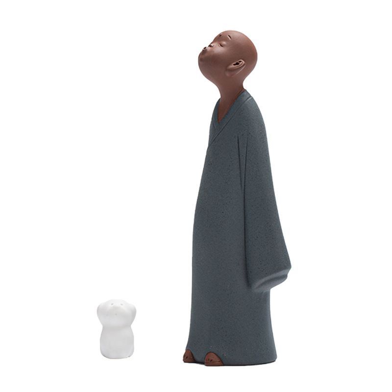 新品未使用】創意禅意紫砂陶磁器の家の茶の寵愛は装飾品のかわいい小僧