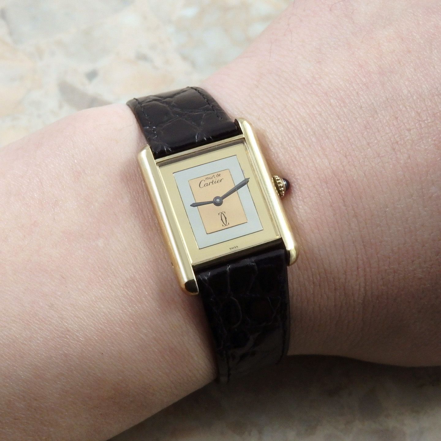 カルティエ マストタンク LM サイズ トリニティ カラー 手巻 1980年代