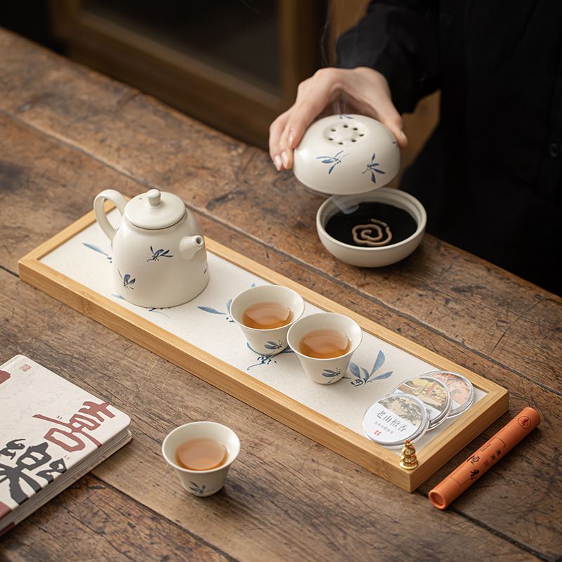 新品未使用】草木灰工夫茶器セット高級陶磁器一本三杯ティーポット軽