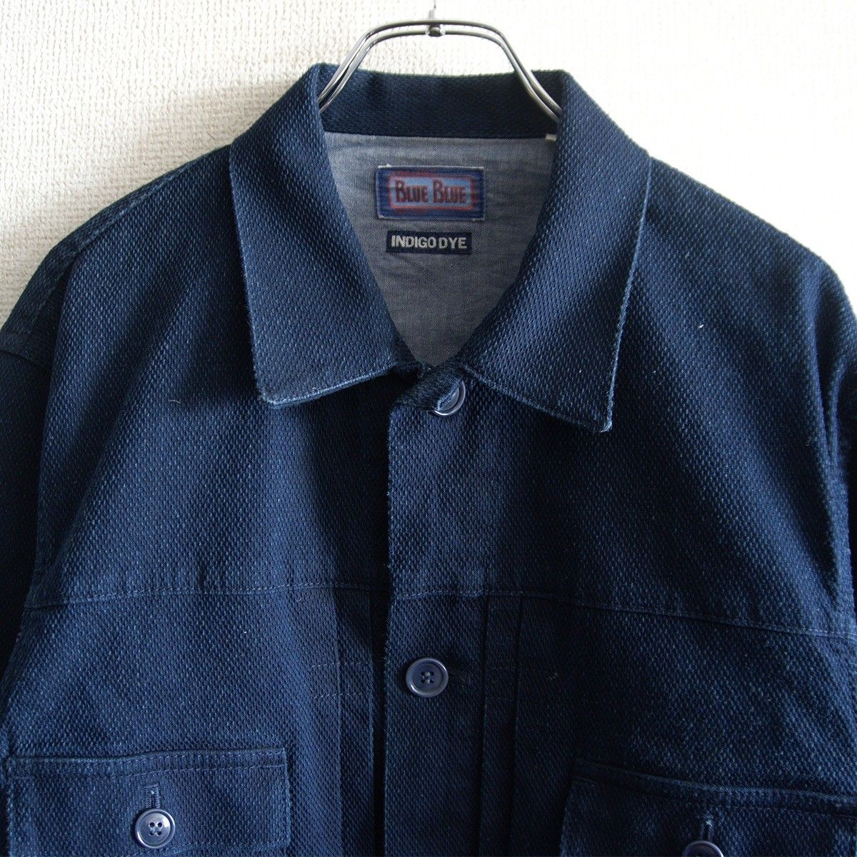 BLUE BLUE JAPAN 刺し子チャイナジャケット インディゴ size3 BLUE BLUE JAPAN 刺し子チャイナジャケット インディゴ size3 名作