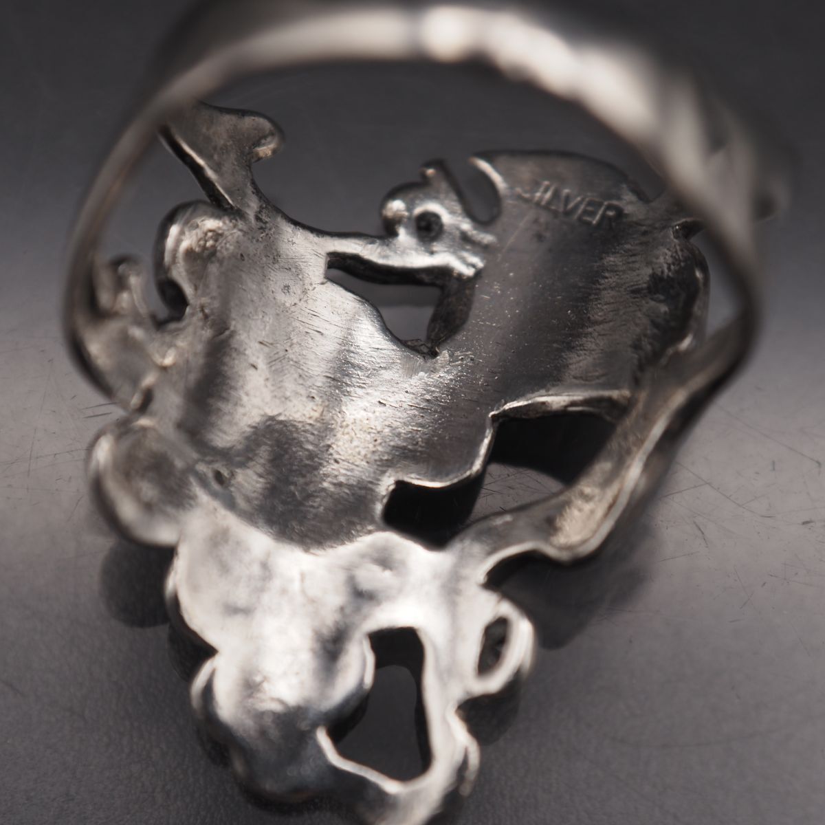 M398 ヴィンテージ SILVER刻印 リング 葡萄 ブドウ グレープ デザイン