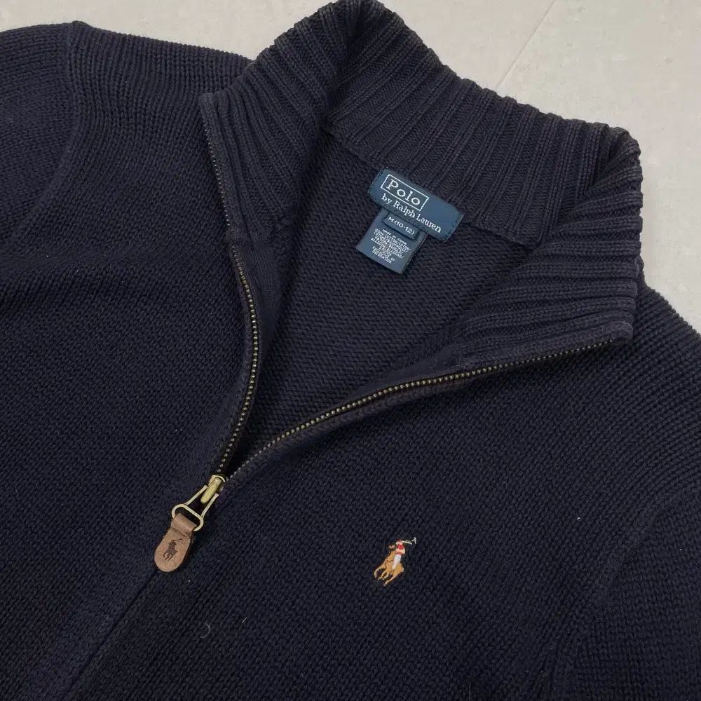ポロラルフローレン キッズ ネイビー ニット ジップアップ M (10-12