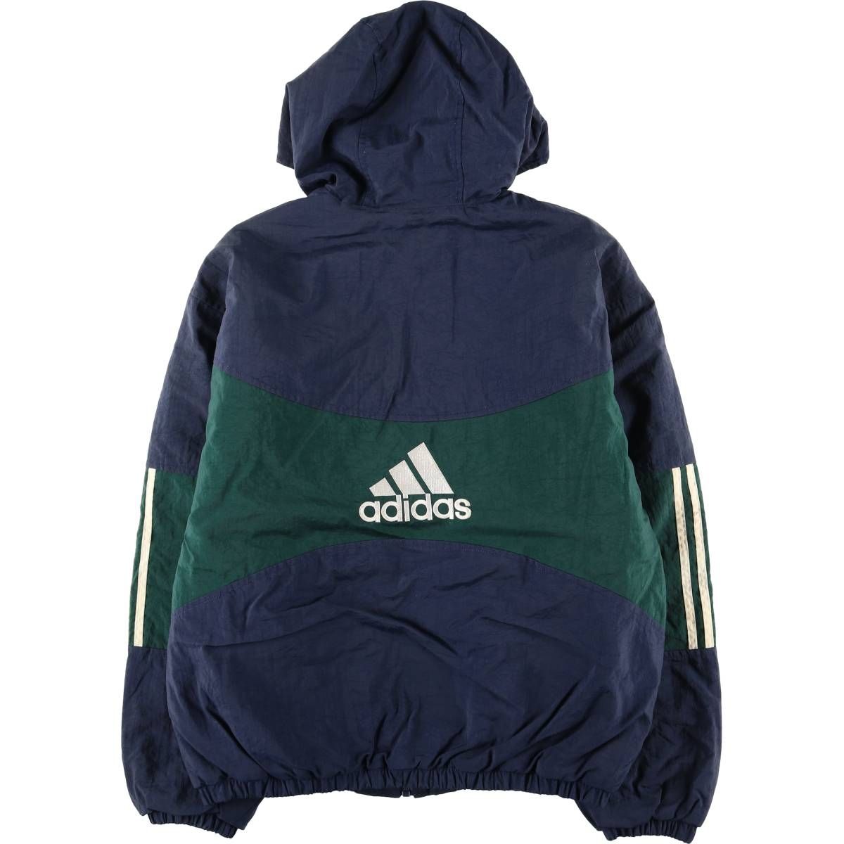 古着 90~00年代 アディダス adidas バックロゴ 中綿パーカー パファー 
