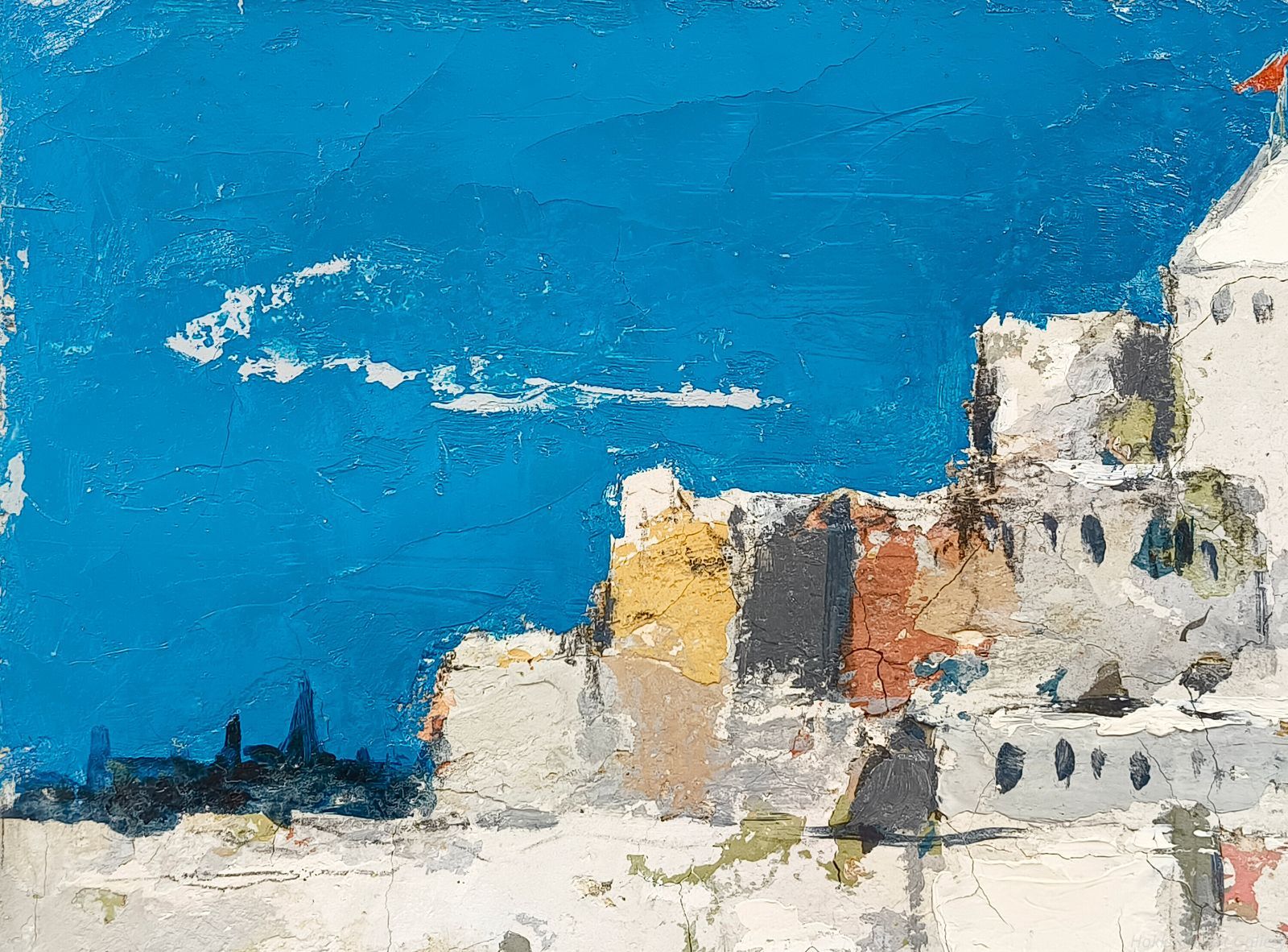 松木重雄 「白い砦」 油絵・油彩画 絵画 - メルカリ