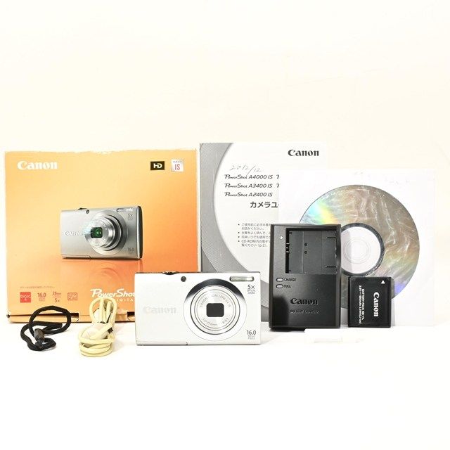 美品＞ Canon PowerShot A2400 IS シルバー｜1600万画素コンパクト
