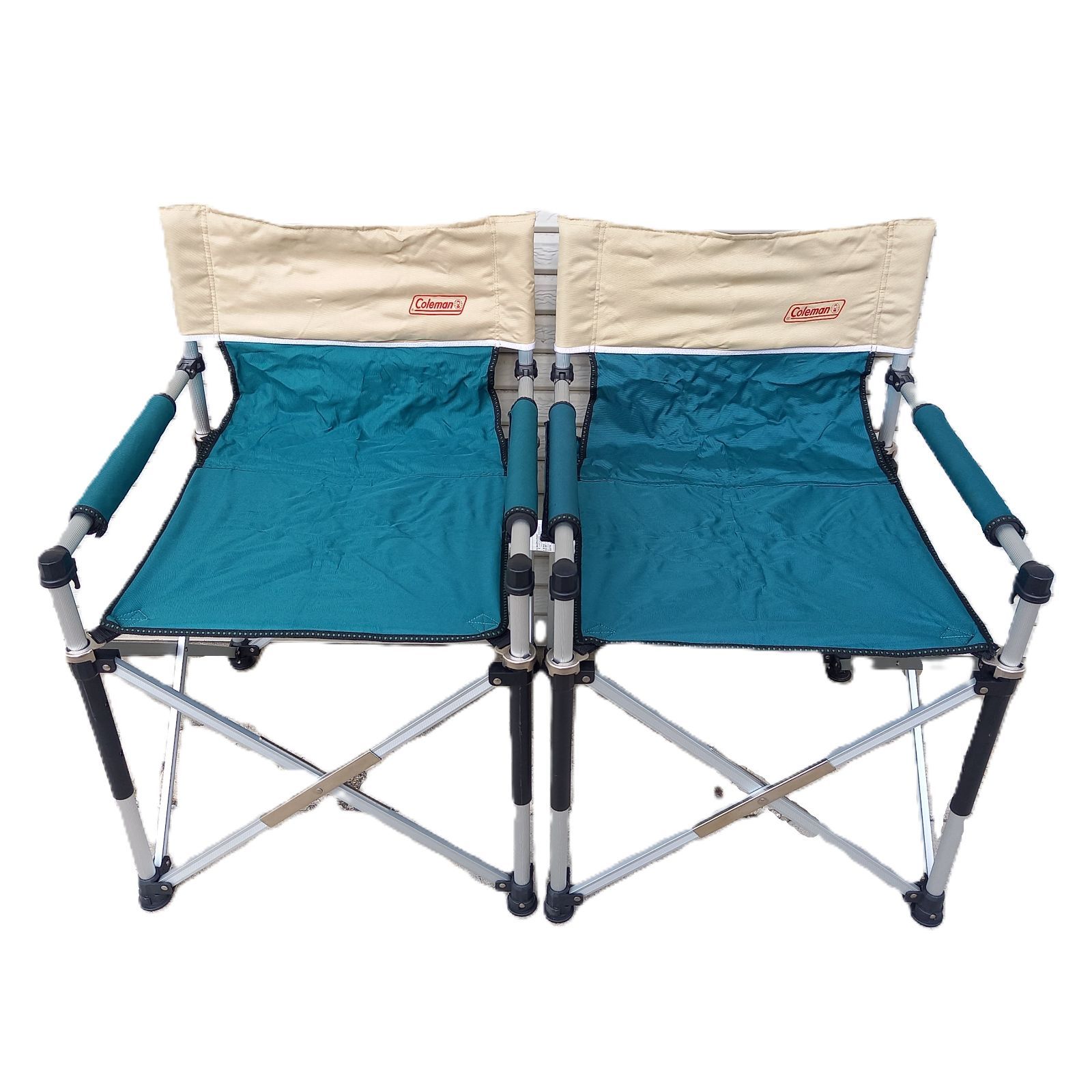 コールマン スリム キャプテン チェア 170-7509 グリーン/ベージュ 2脚