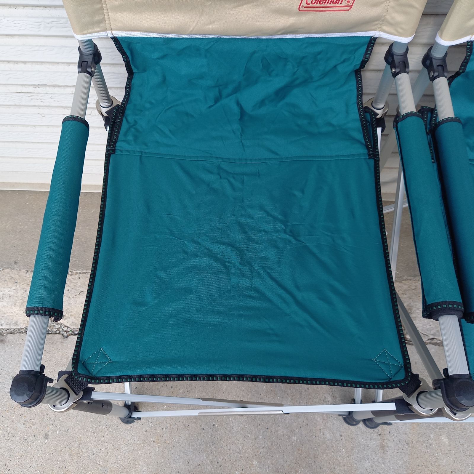 コールマン スリム キャプテン チェア 170-7509 グリーン/ベージュ 2脚
