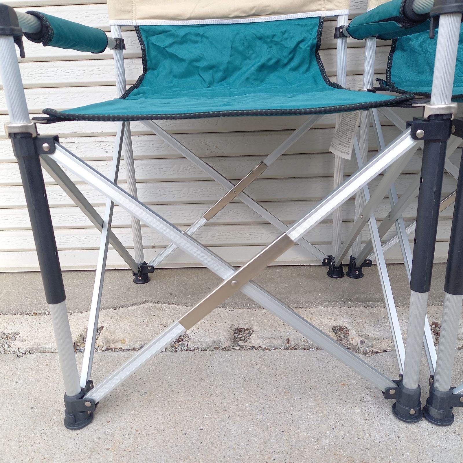 コールマン スリム キャプテン チェア 170-7509 グリーン/ベージュ 2脚