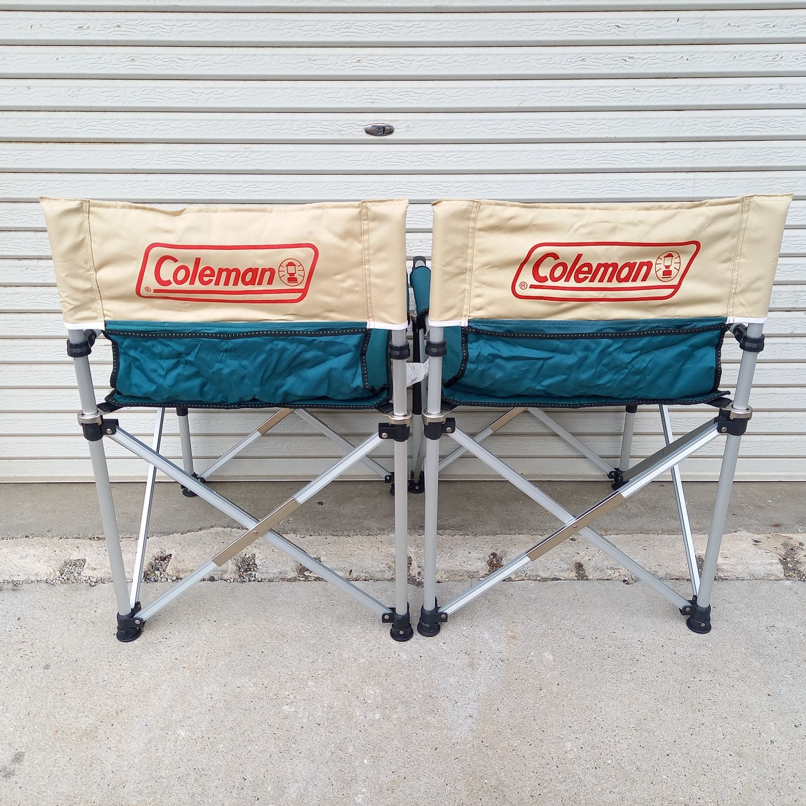 コールマン スリム キャプテン チェア 170-7509 グリーン/ベージュ 2脚