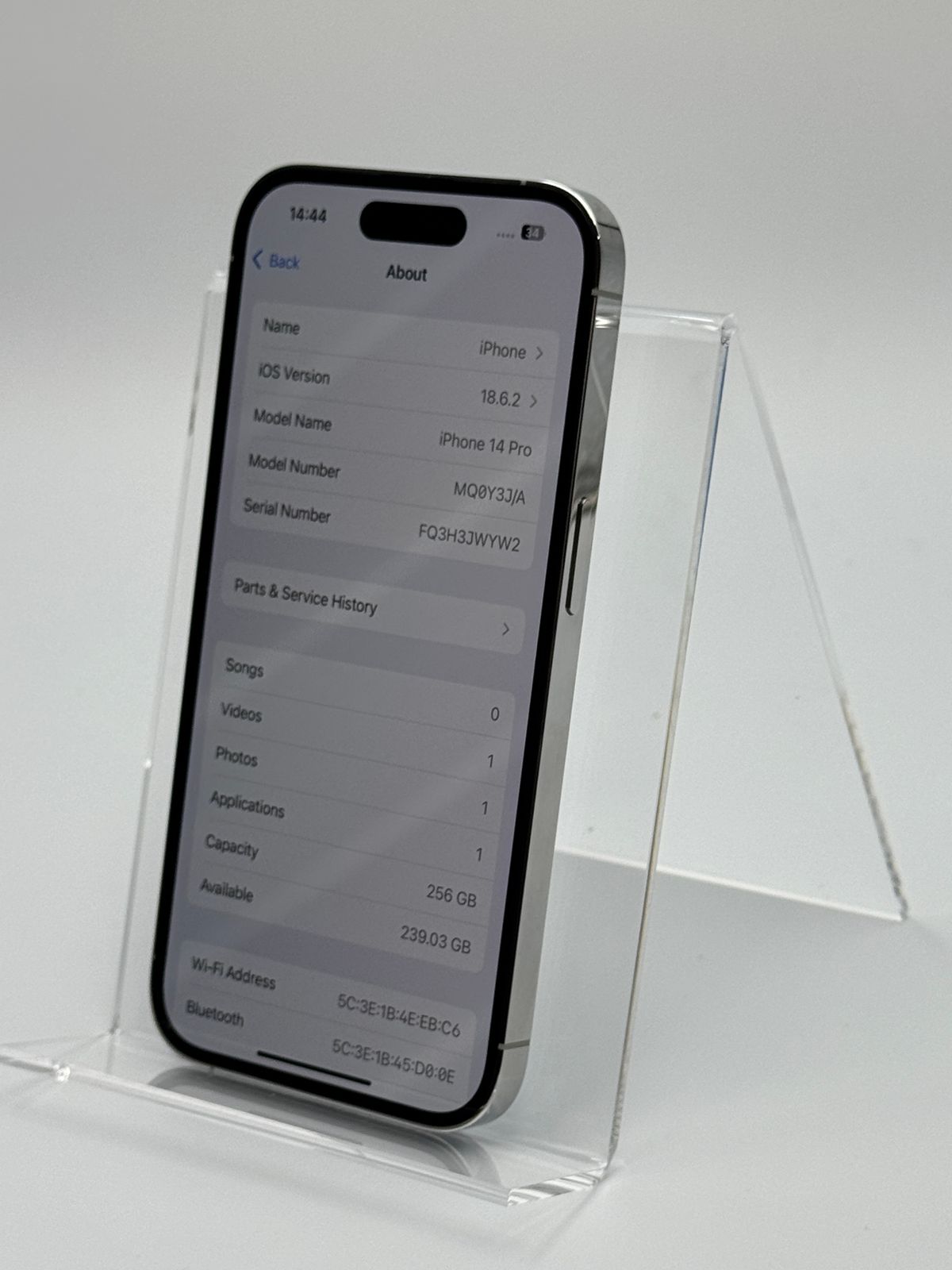 中古B】iPhone 14 Pro 256GB シルバー バッテリー【90%】 SIMフリー 白