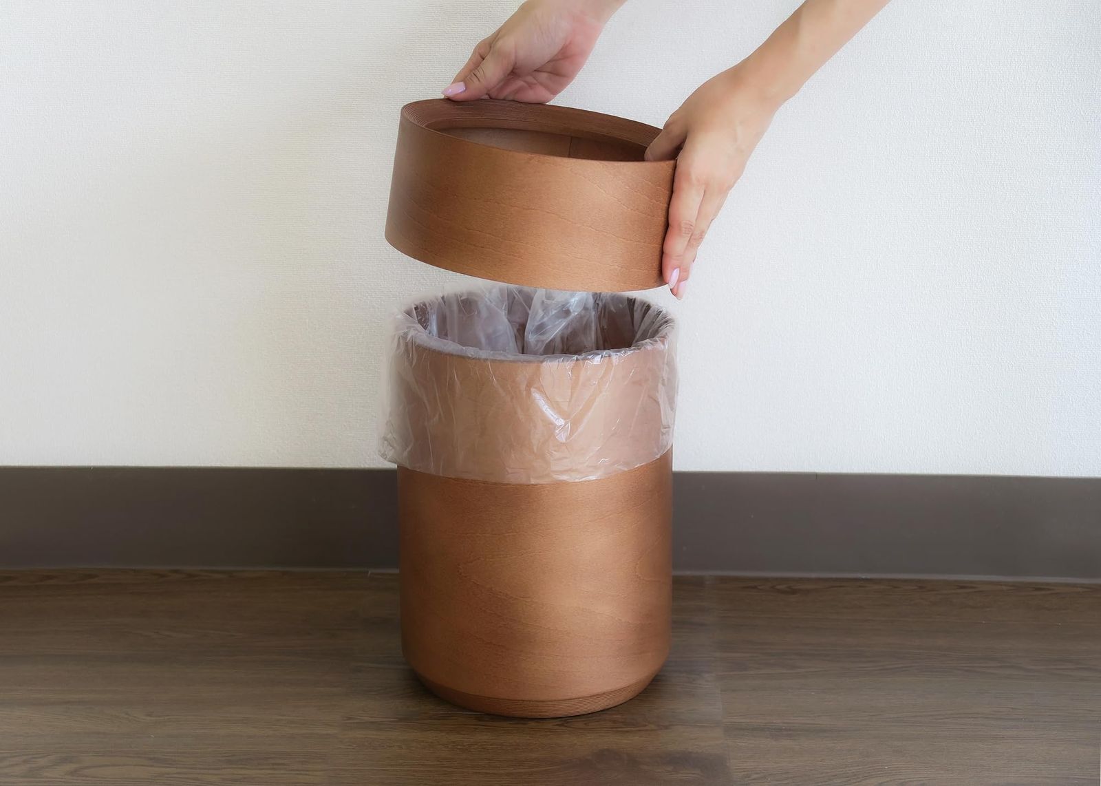  日本製 IB DF 417 キャラメルブラウン ゴミ箱 木製 BUNACO 袋が見えないダストボックス その他 文房具 事務用品